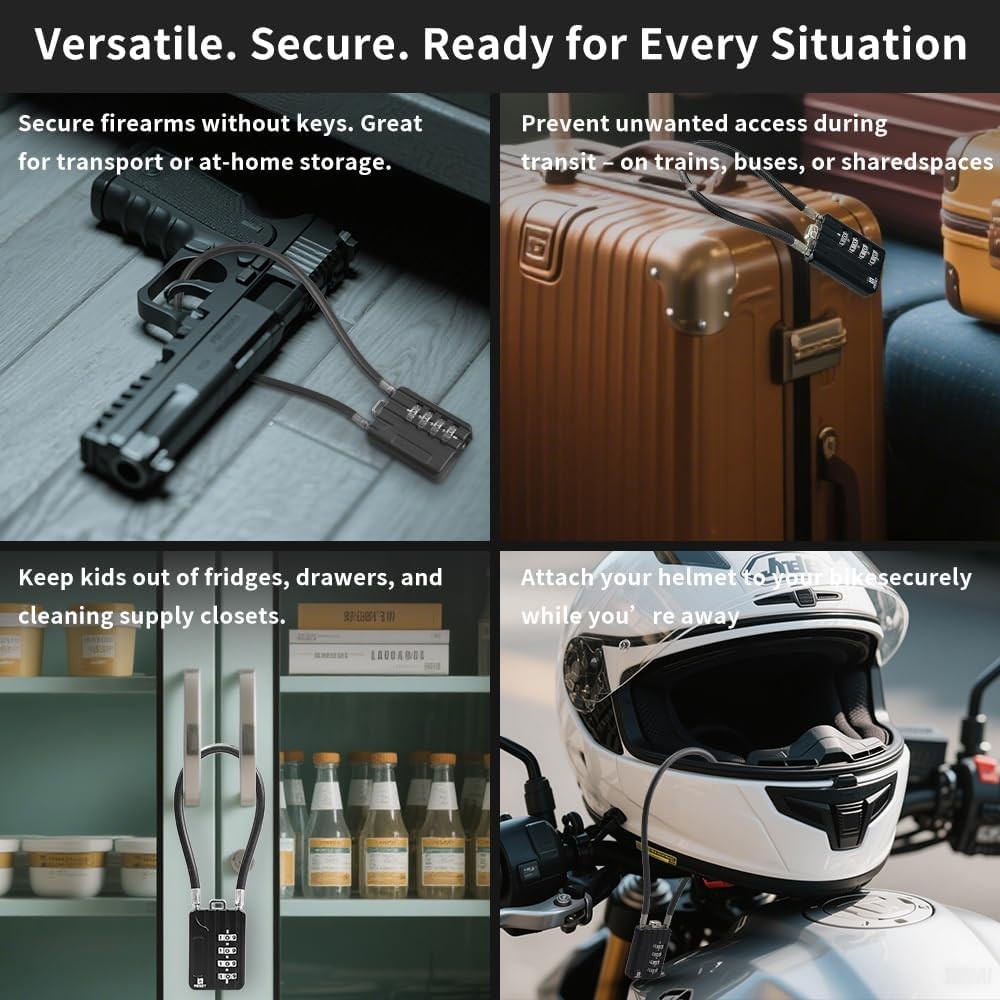 RESET 50cm cable padlock 3 pack