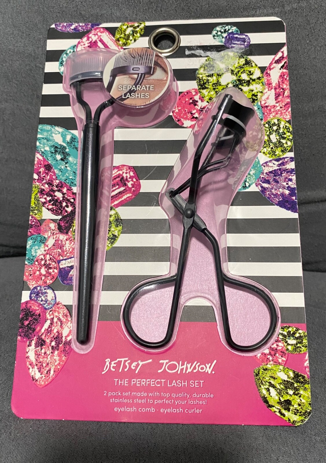 Betsey Johnson Eyelash Curler and Comb Set NEW