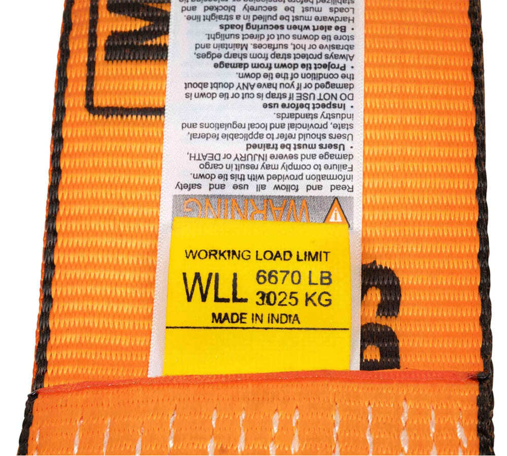 (4 Pack) 4" x 30' Winch Strap with Flat Hook - High Abrasion Orange