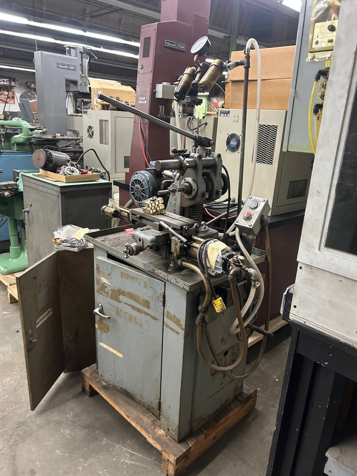 Barker Horizontal Production Mill Model PM With Cabinet Base, Pneumatic Feeds