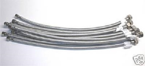 CASE OF 100 PCS 20" STAINLESS STEEL FAUCET SUPPLY LINES 1/2"IPS X 3/8"OD