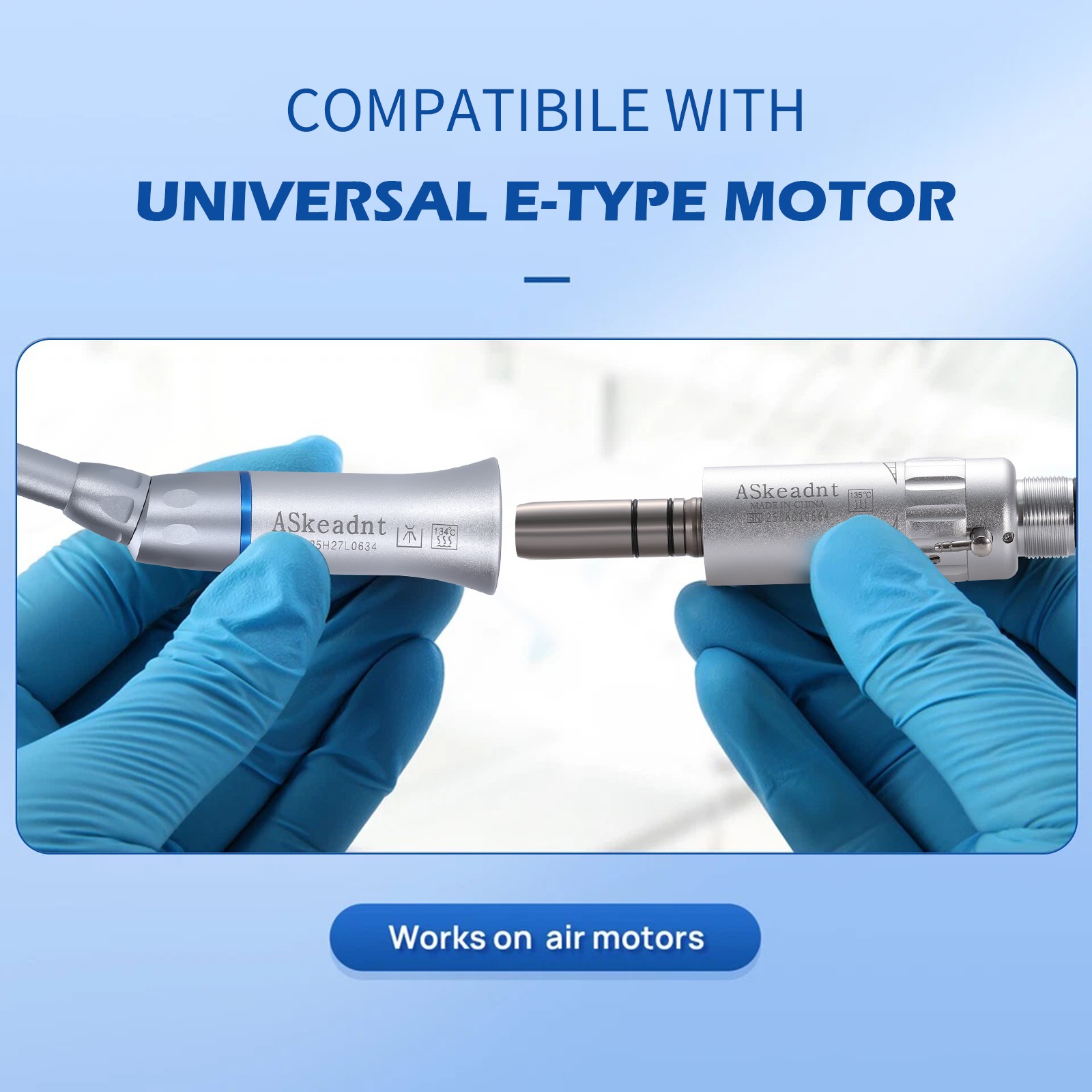3Pcs Dental 1:1 Low Slow Speed Push Button Contra Angle Handpiece E-type AS