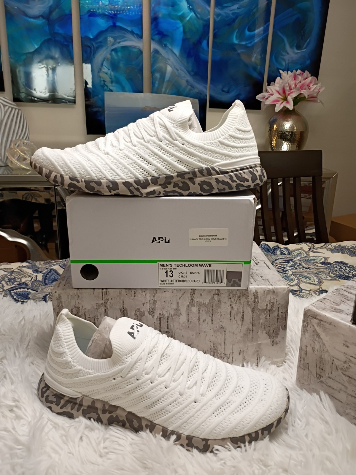 APL Men's Sz 13 Techloom Wave Running Shoes New With Box Leopard