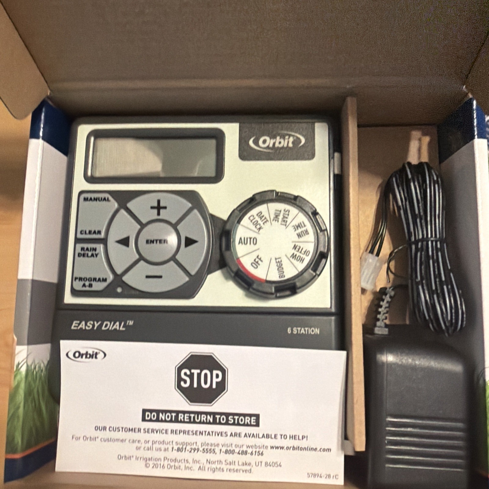 ORBIT 6 Station Sprinkler Control Center Easy Dial Lawn Program Timer 57596