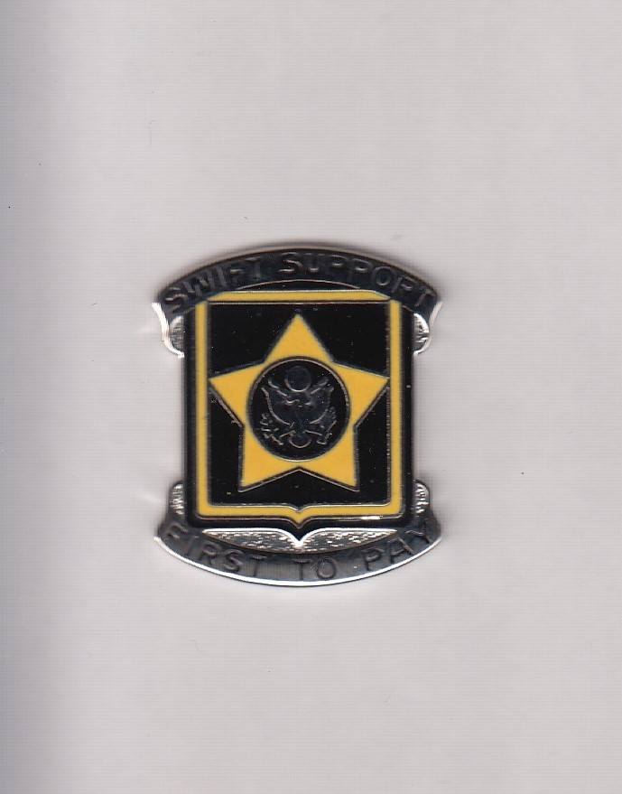 US Army 15th Finance Battalion crest DUI badge cb clutchback G-23