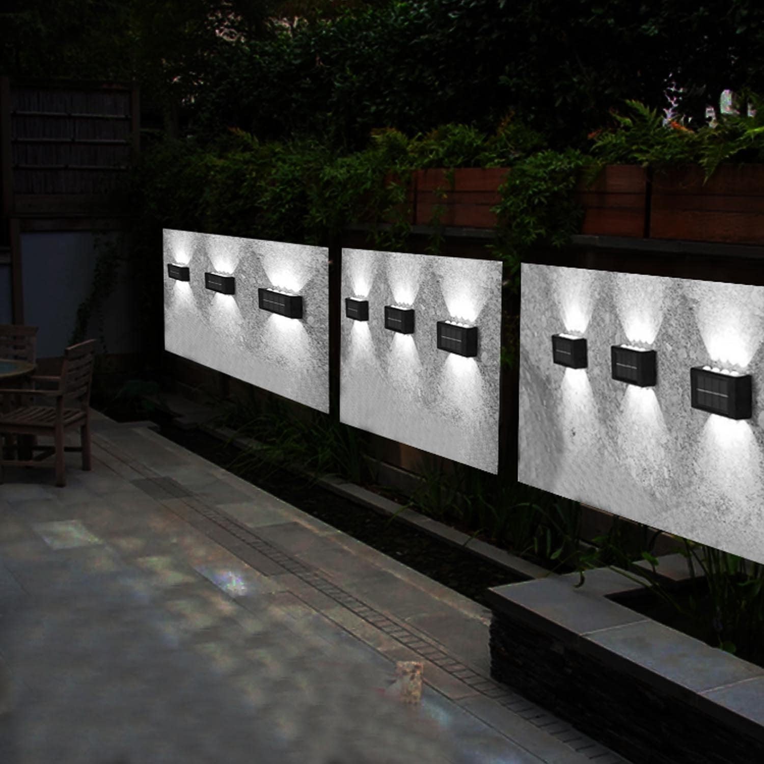 4Pack Solar Wall Lights Outdoor Garden Yard Fence Deck Front Door LED Decor Lamp