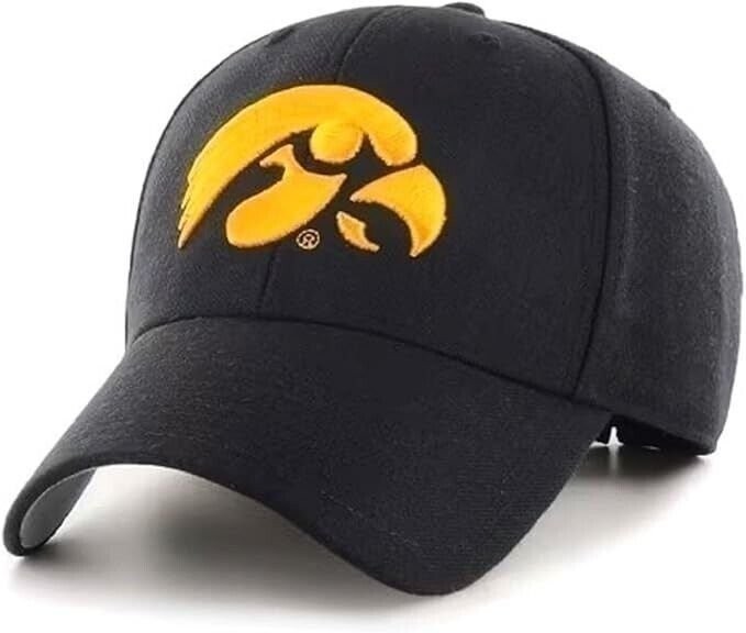 IOWA HAWKEYES HAT BLACK HAT MVP NCAA COLLEGE FOOTBALL TEAM LOGO NEW CAP