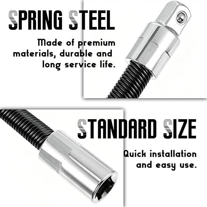 3Pcs Flex Socket Extension Bar Set 1/2",3/8",1/4"