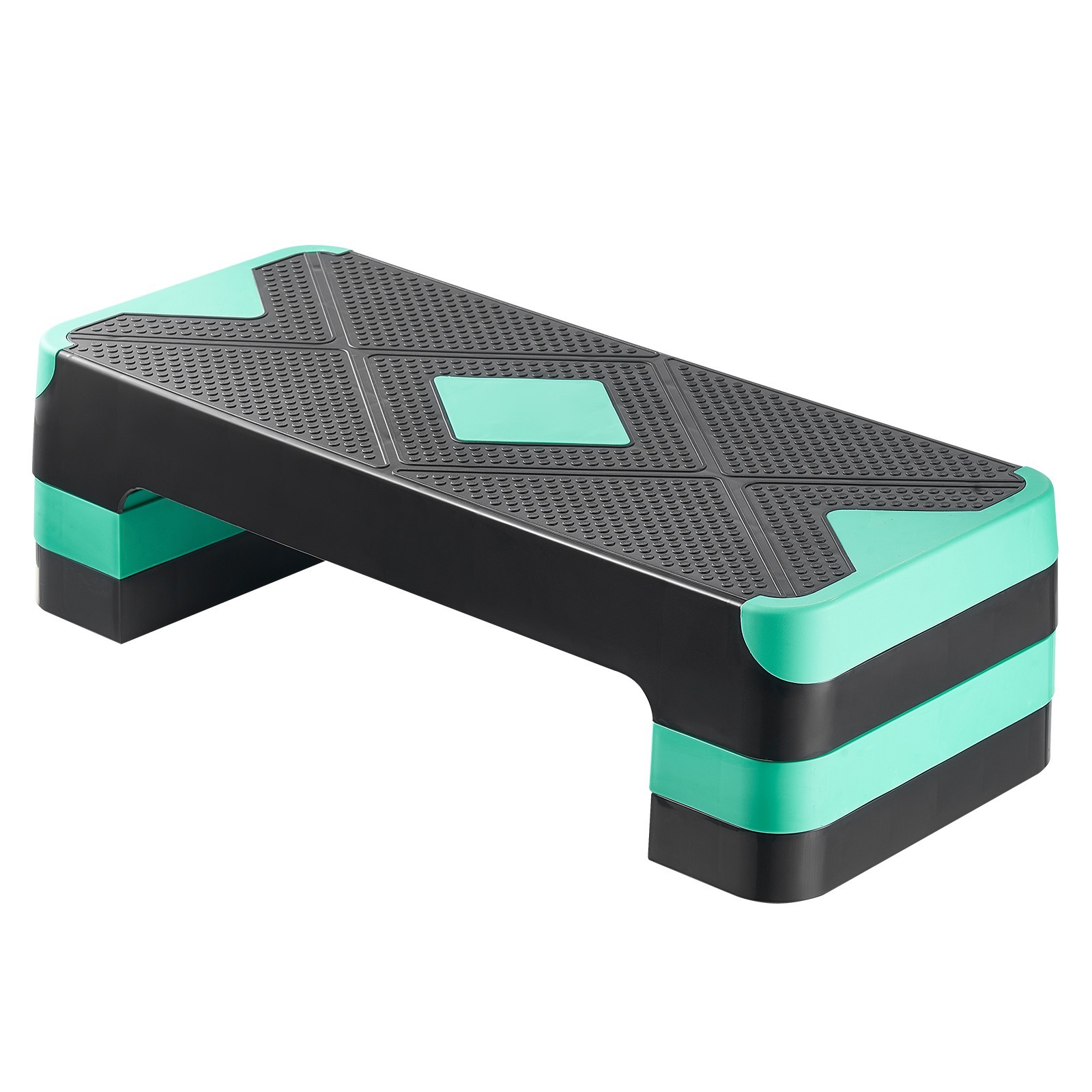 Adjustable Aerobic Stepper 4 Height Levels Green Workout Platform