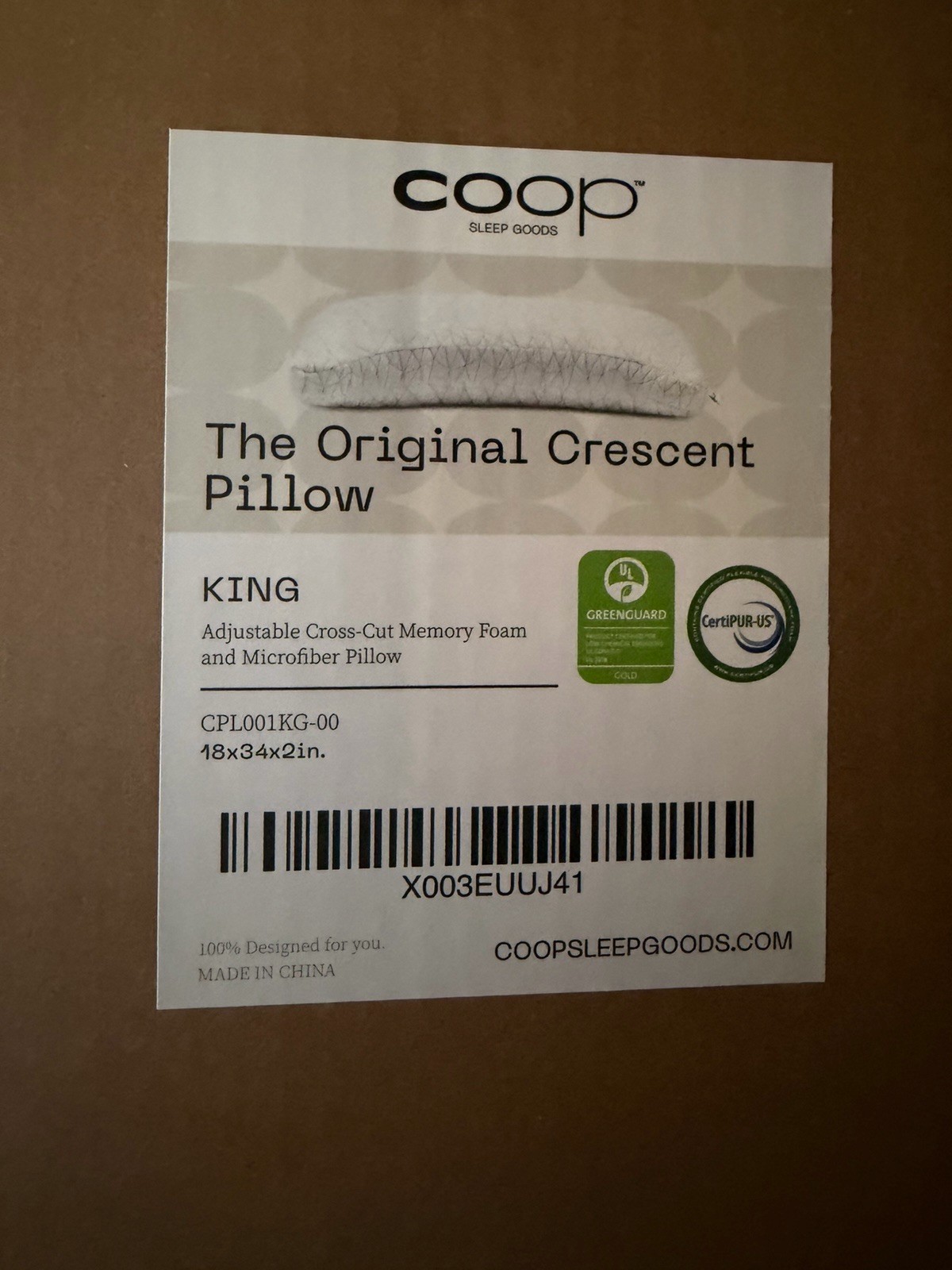 Coop Home Goods The Original Cut-Out Adjustable Pillow, King Size Bed Pillows