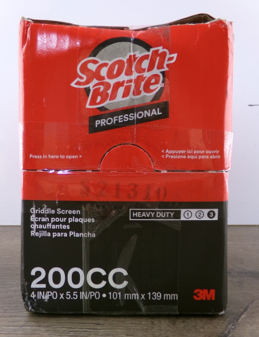 200ct Scotch-Brite 200CC Griddle Screen Pads, 4" x 5-1/2", Heavy Duty, New S1
