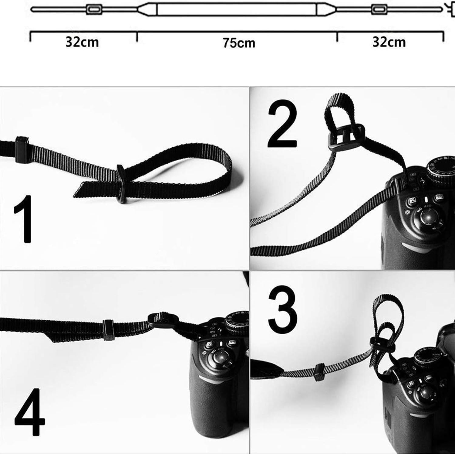 Camera Strap Black Canvas Neck Shoulder Strap with Quick Release Buckles for DSL