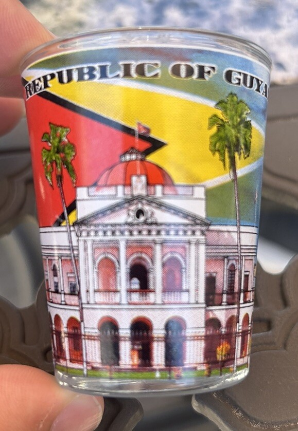 Guyana Shot Glass Souvenir Landmarks Clear Decal