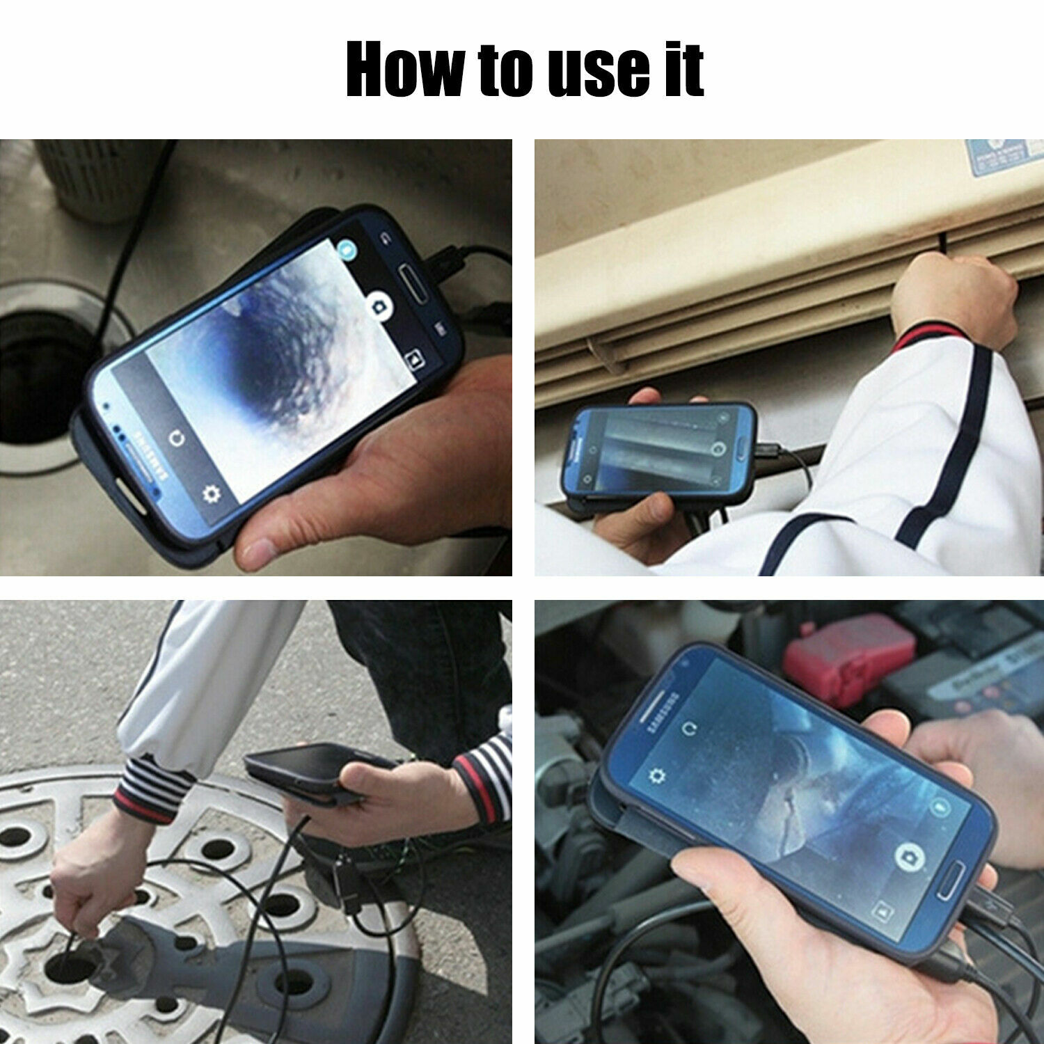 6LED USB Snake Endoscope Borescope HD Inspection Camera Scope For Android Type C