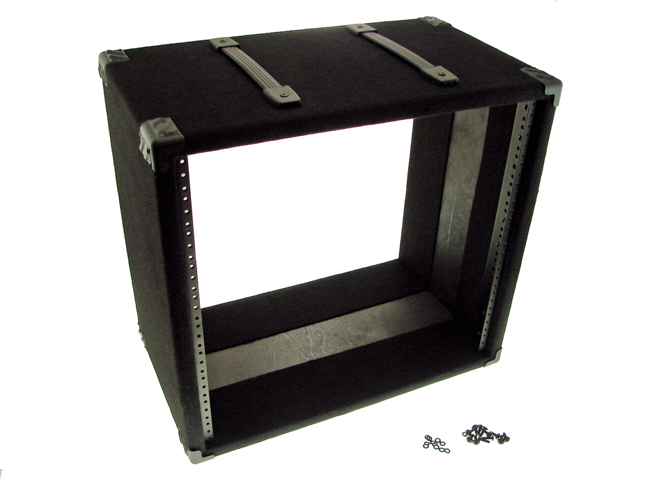 PROCRAFT 10U 12" Deep Rack Case in Black Carpet Wrap - Top Handles w/ Rack Screw