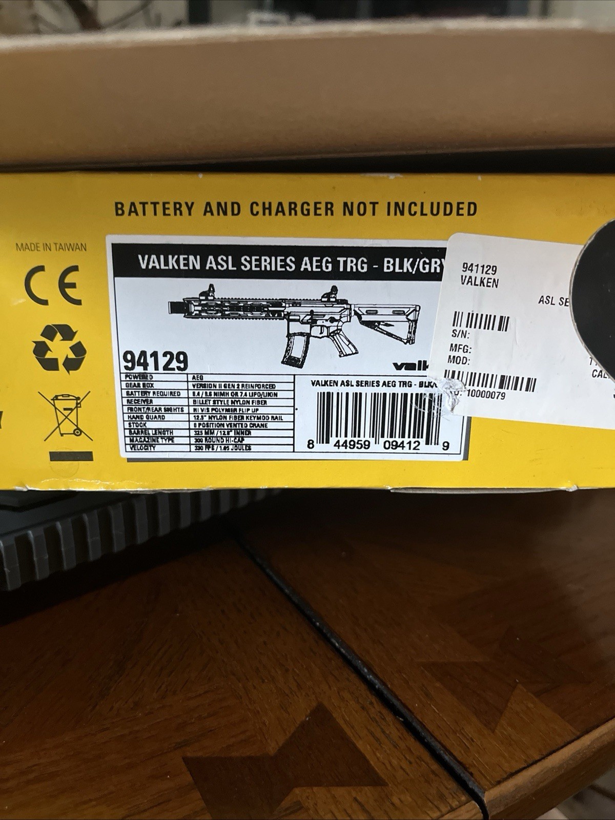 NEW Valken ASL Hi-Velocity TANGO Airsoft AEG Rifle - Black - M-LOK - NIB