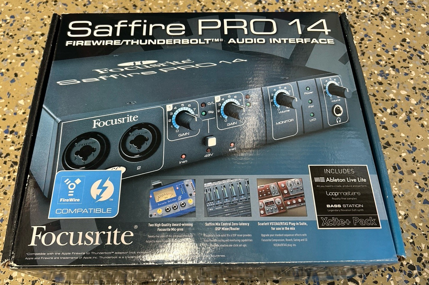 FOCUSRITE SAFFIRE PRO 14 AUDIO INTERFACE with Box