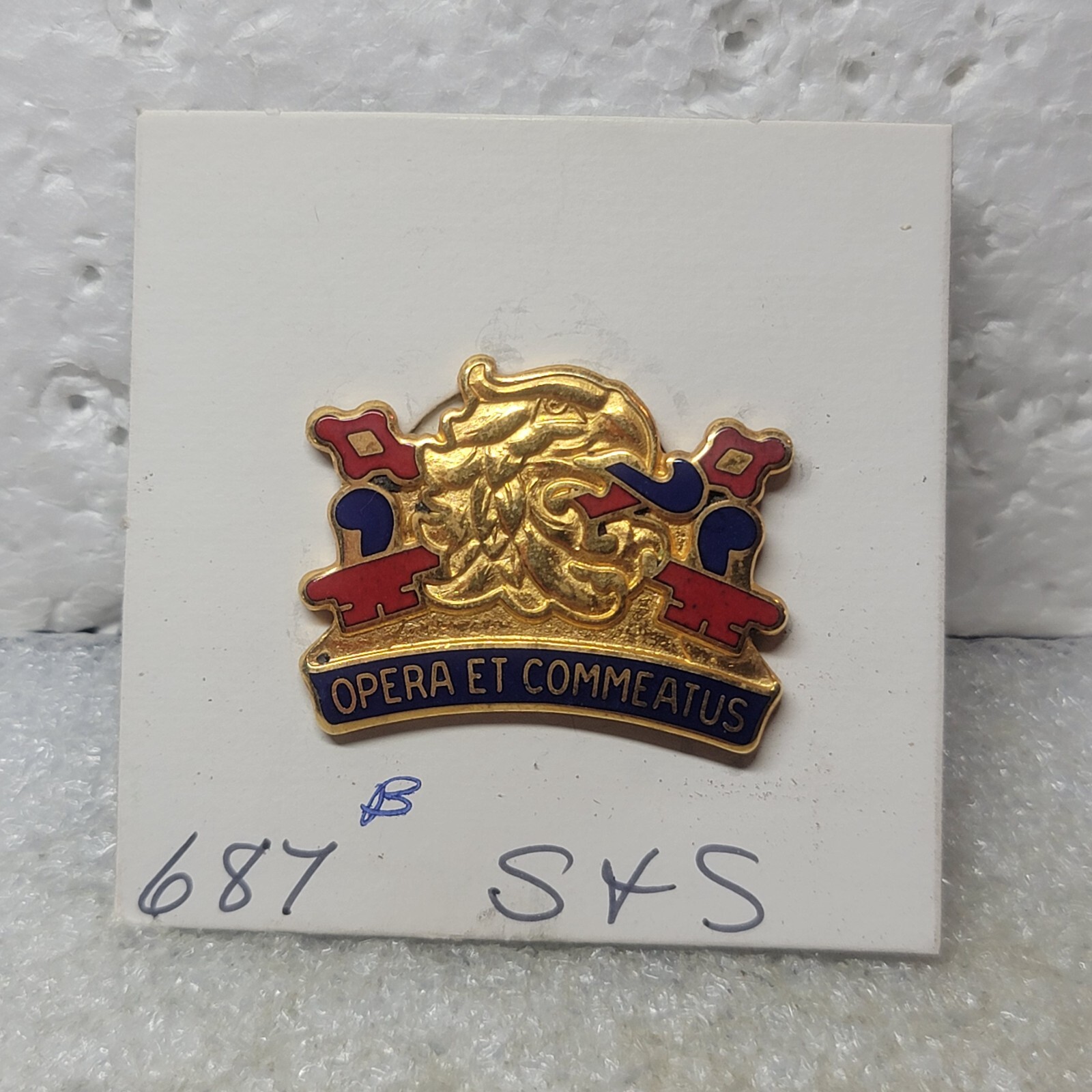 687th Quartermaster Battalion D-21 Unit Crest DI DUI Pin Clutch Back