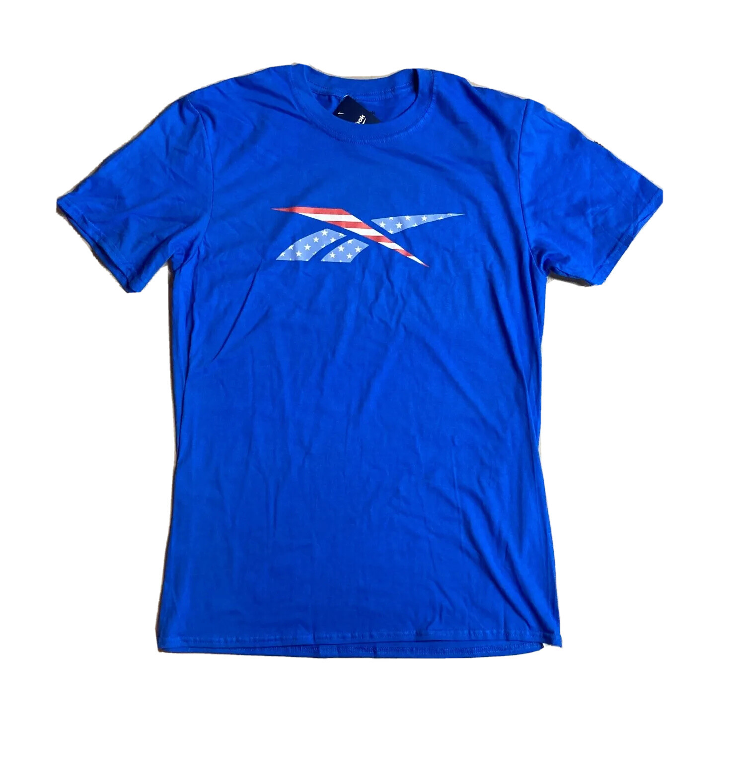 Reebok Classic Logo Short Sleeve Mens T-Shirt Blue Red White Size M L GB1310 USA