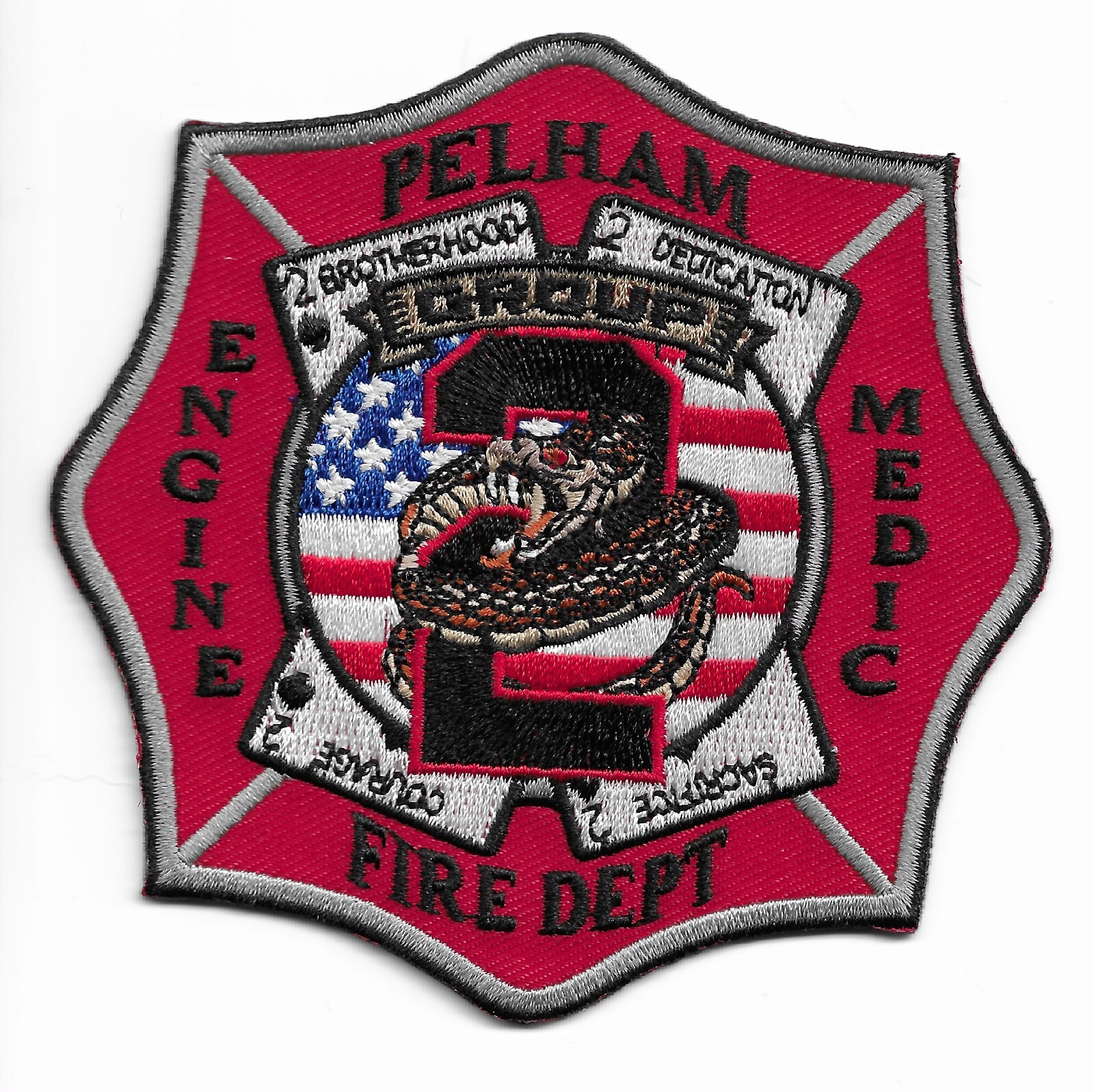 *NEW*  Pelham  Engine - 2 / Medic - 2 / Group -2, NH (4" x 4") fire patch