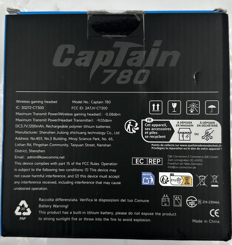 CAPTAIN 780 WHITE WIRELESS GAMING HEADSET WITH BOOM MICROPHONE