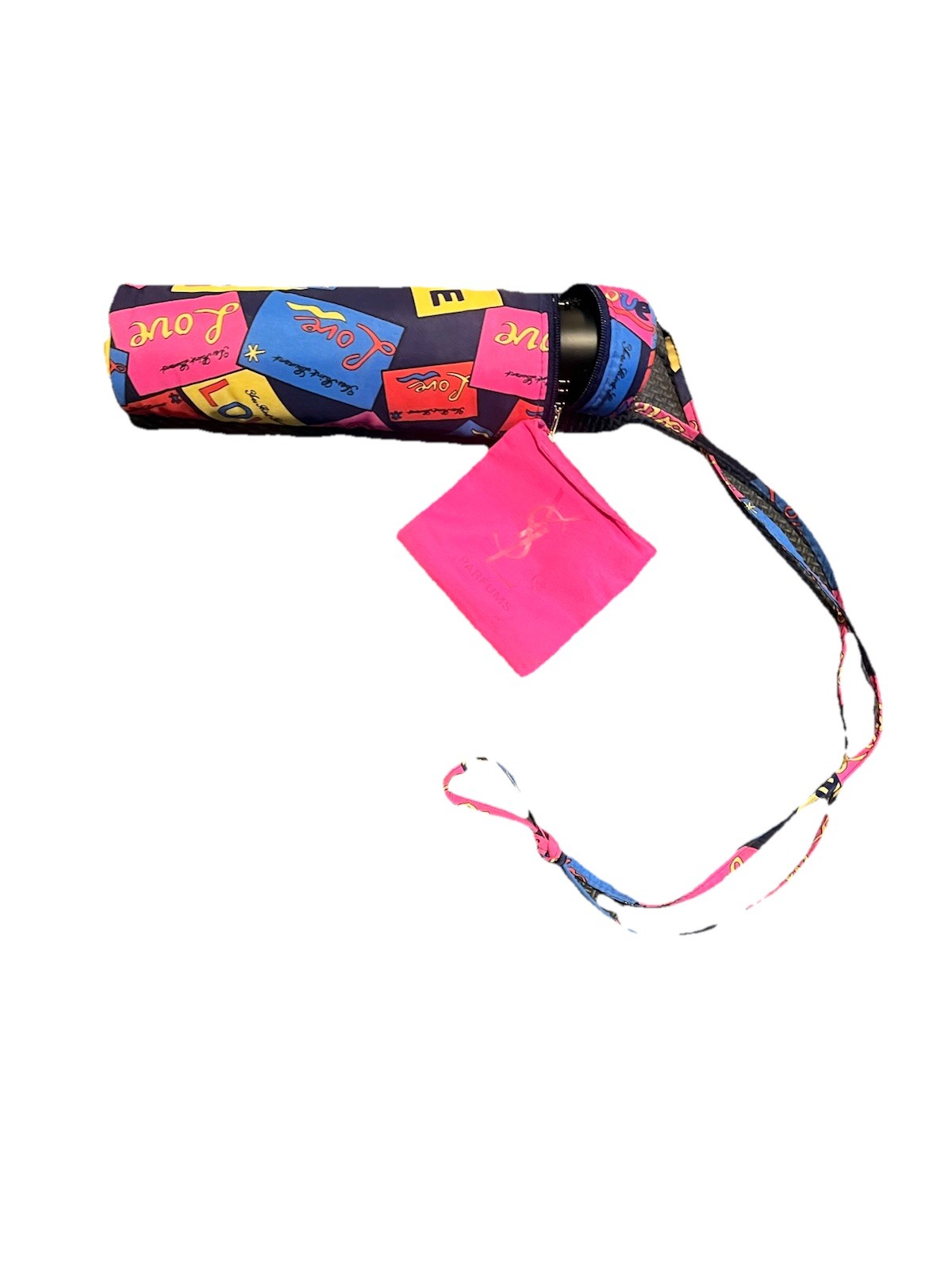 YSL Vintage Umbrella Yves Saint Laurent Showers Of Love Deluge Amour Colorful