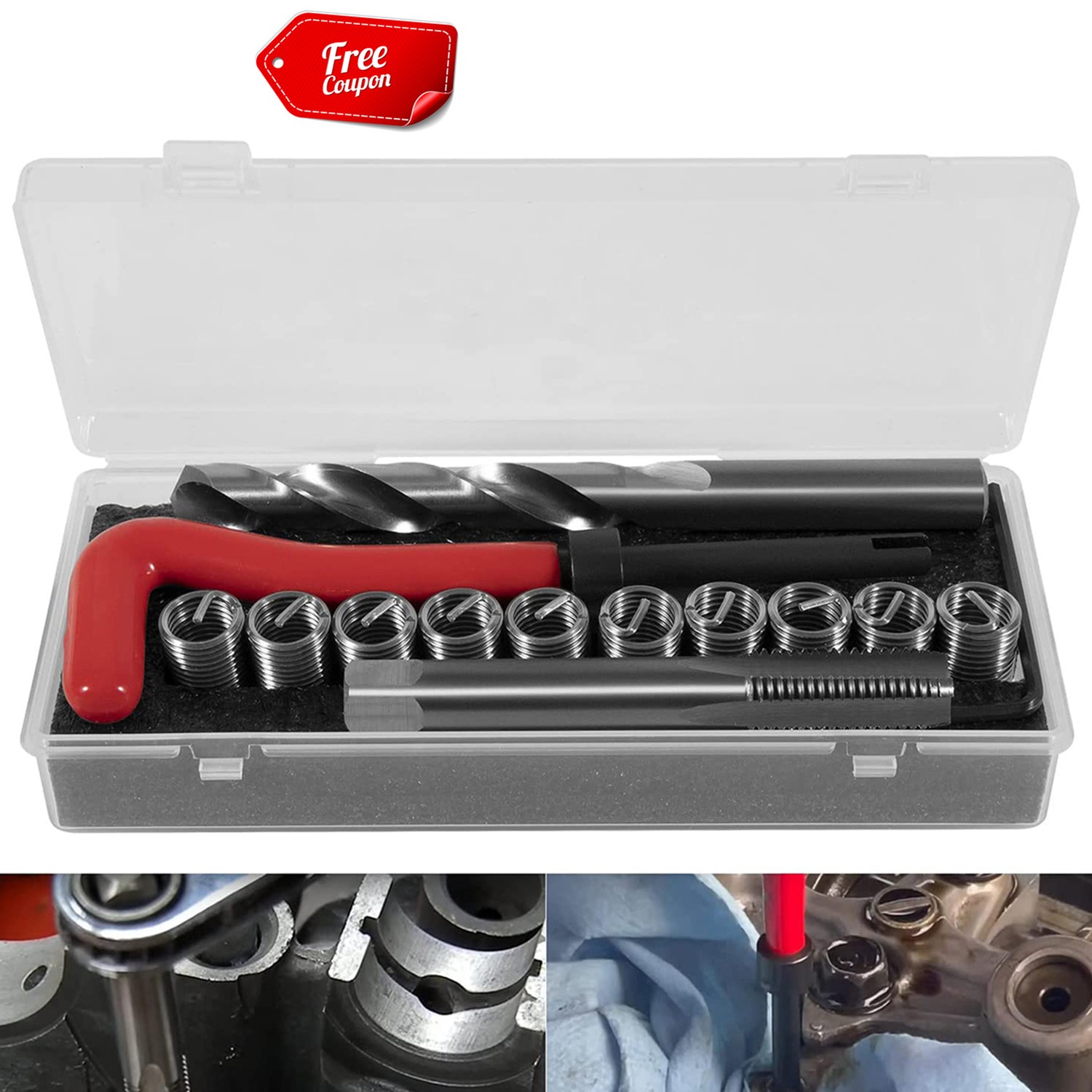1420 Head Thread Bolt Repair Tool Kit for Honda B16 Engine, Toyota M11.5mm x 1.5