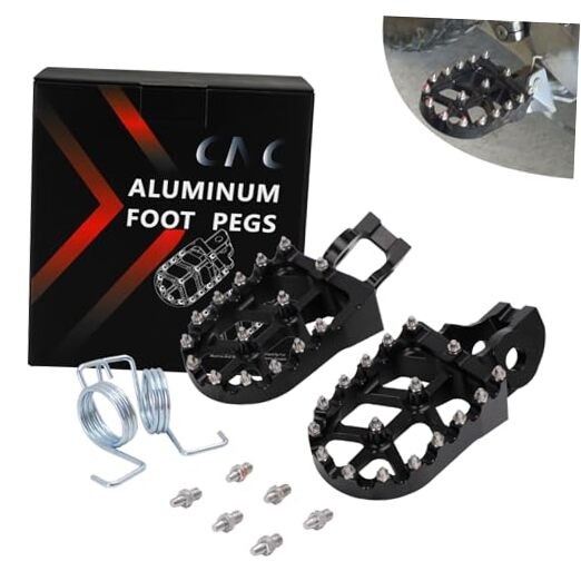 Dirt Bike Foot Pegs CNC Motorcycle Footpegs for 85-530 SX SXF EXC Medium black