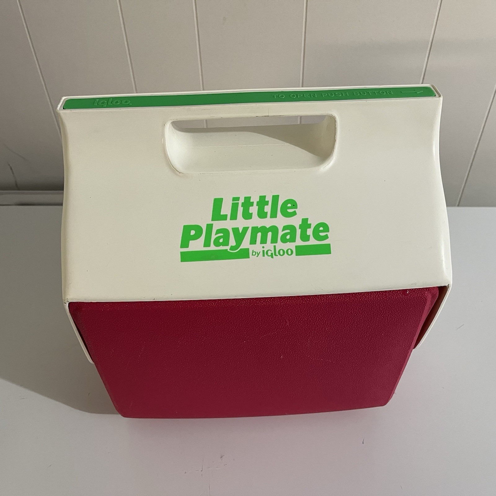 Vintage ‘90s Igloo Little Playmate Pink Green Mini-Cooler Retro 1990