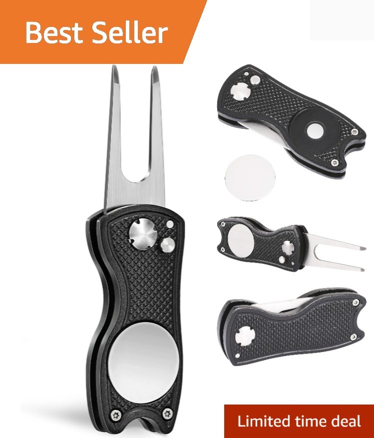 Durable All-Metal Golf Divot Repair Tool with Pop-Up Feature & Marker – 2-6 Sets