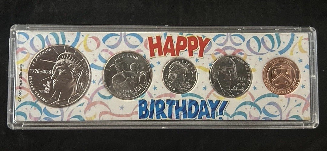 2026 Happy Birthday Birth Year Type Set 4 Bright Uncirculated Coins FREE SHIP
