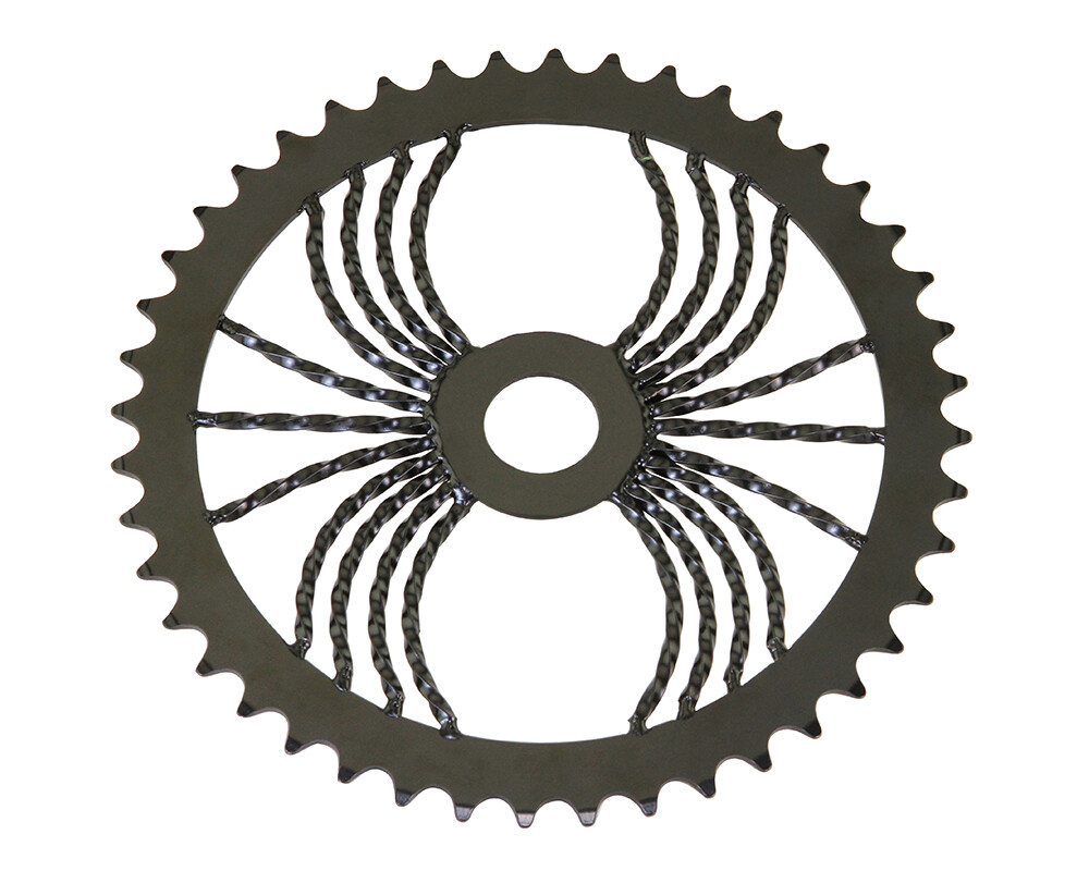 Bike Lowrider Spider Twisted Steel Chainring 1/2 X 1/8 44t Black.