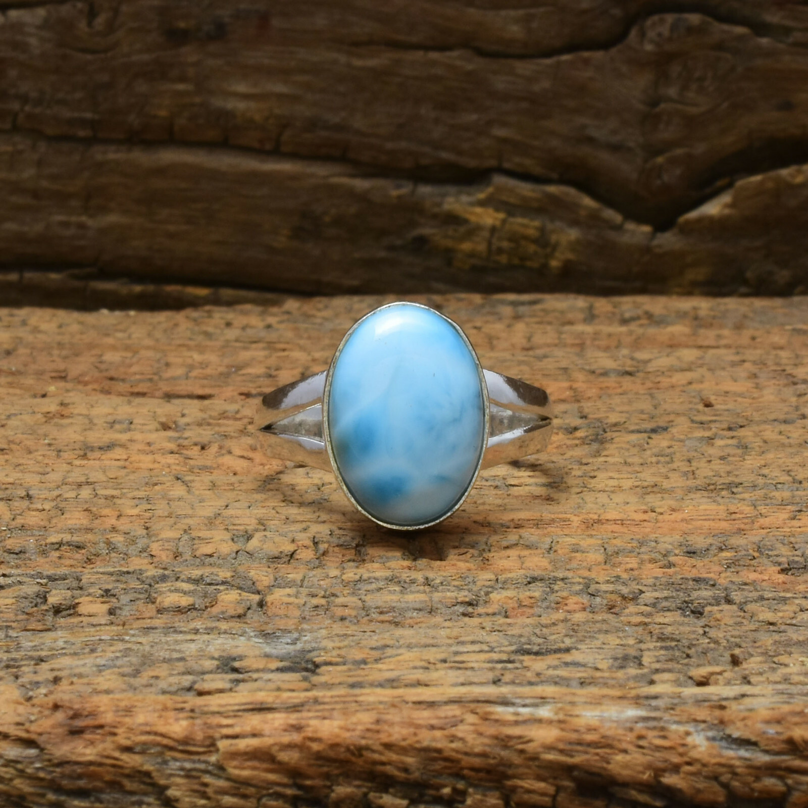 Marvelous Caribbean Larimar Gemstone 925 Sterling Silver Handmade Ring All Size