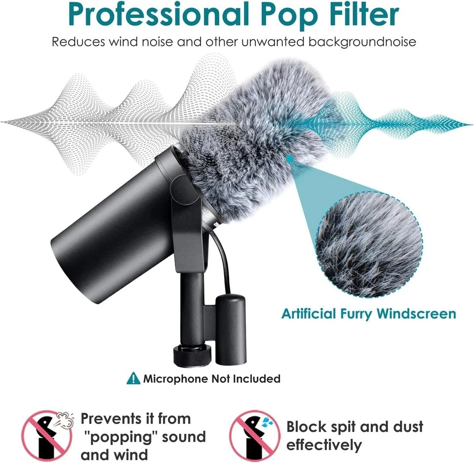SM7B Pop Filter for Shure SM7B Mic, SM7B Windscreen Compatible with Shure