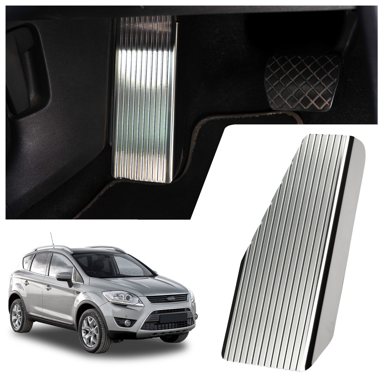 Footrest Plate for Ford Kuga I (C394 | DM2) 2008-2012 Brushed Silver