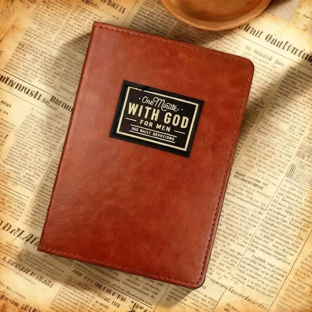 One Minute with God for Men – 365 Devotions (Brown Faux Leather) Fast ship...