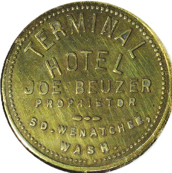 TERMINAL HOTEL - GOOD FOR 25 ¢ IN TRADE- WENATCHEE, WA - TC# 12713  $ - EC 8550