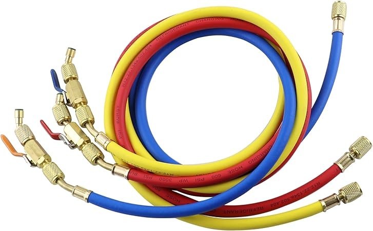 Refrigerant Charging Hose with Ball Valves (Yellow Jacket)