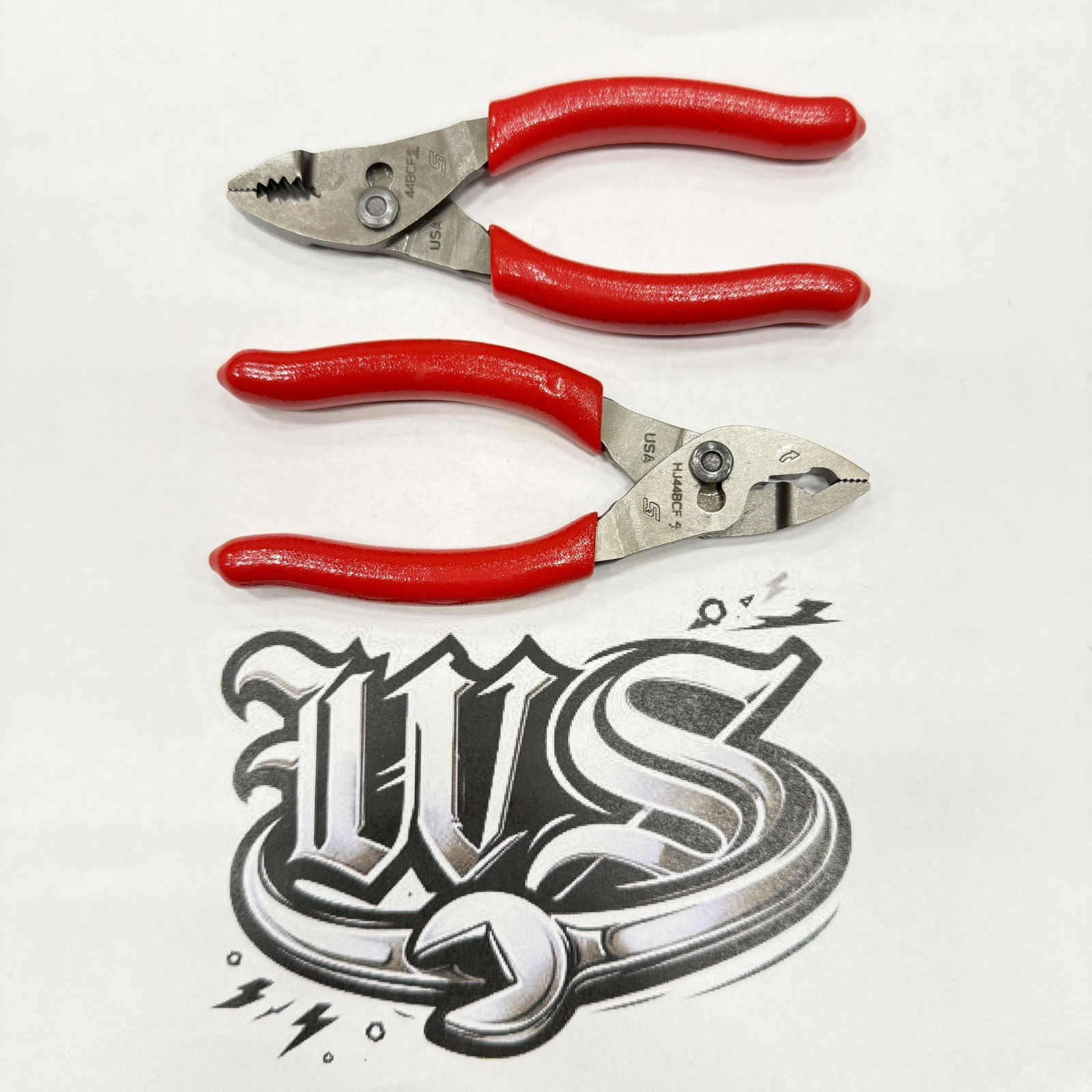 Snap-on Tools RED 4" 2 Piece soft grip Slip Joint Combination Pliers Set 44BCF