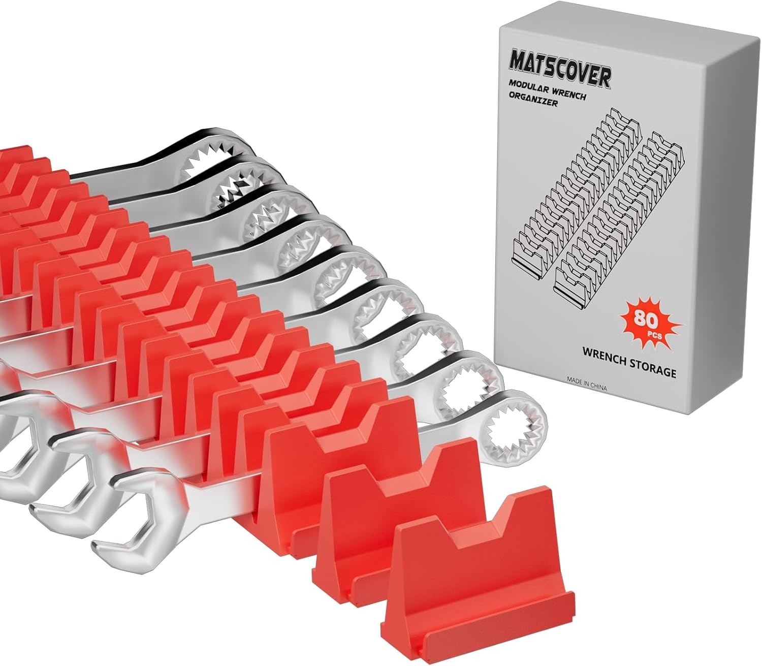 Efficient 80PCS Tool Drawer Wrench Organizer - Durable Plastic & Easy Setup