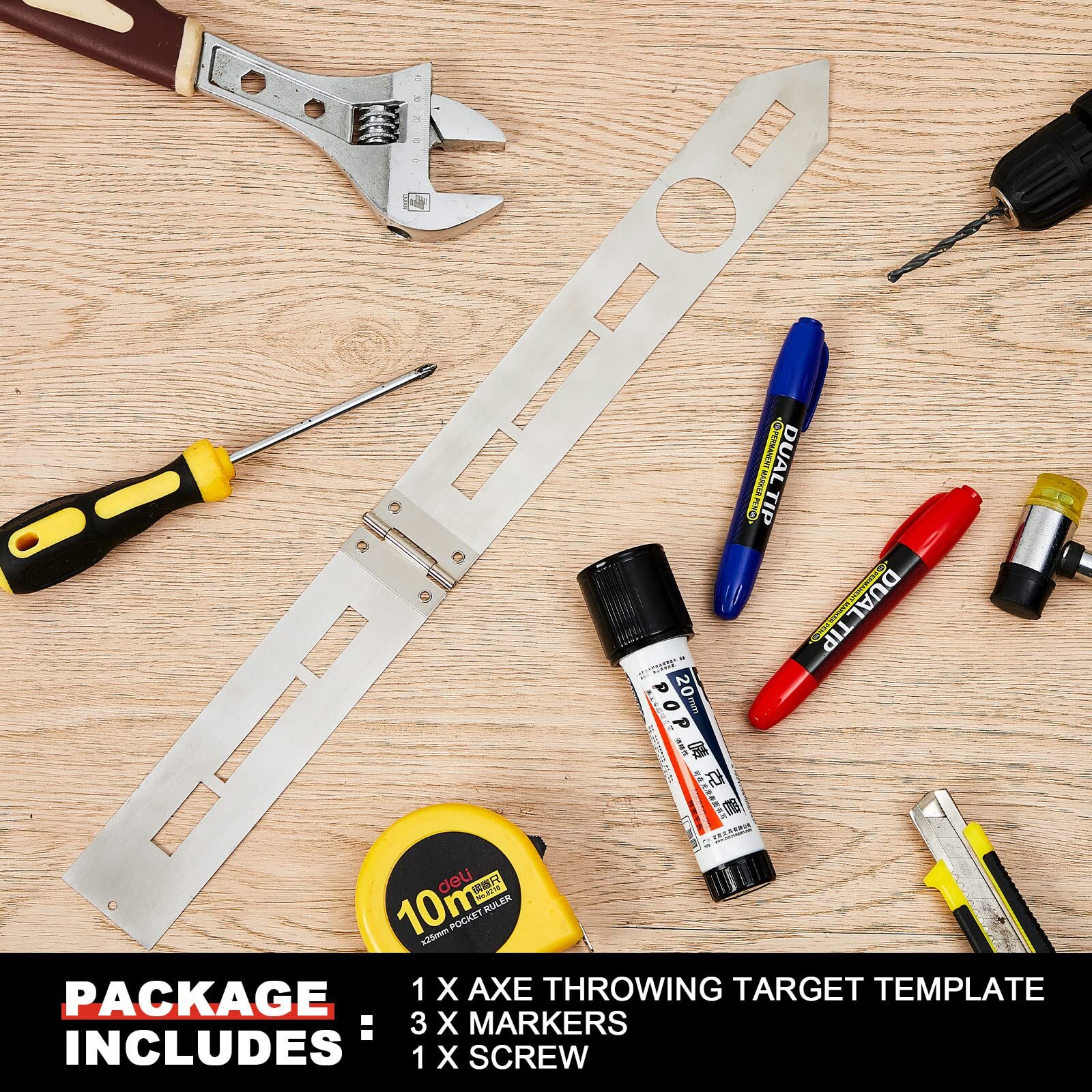Axe Throwing Target Template Stainless Steel Target Template Stencil Comes wi...