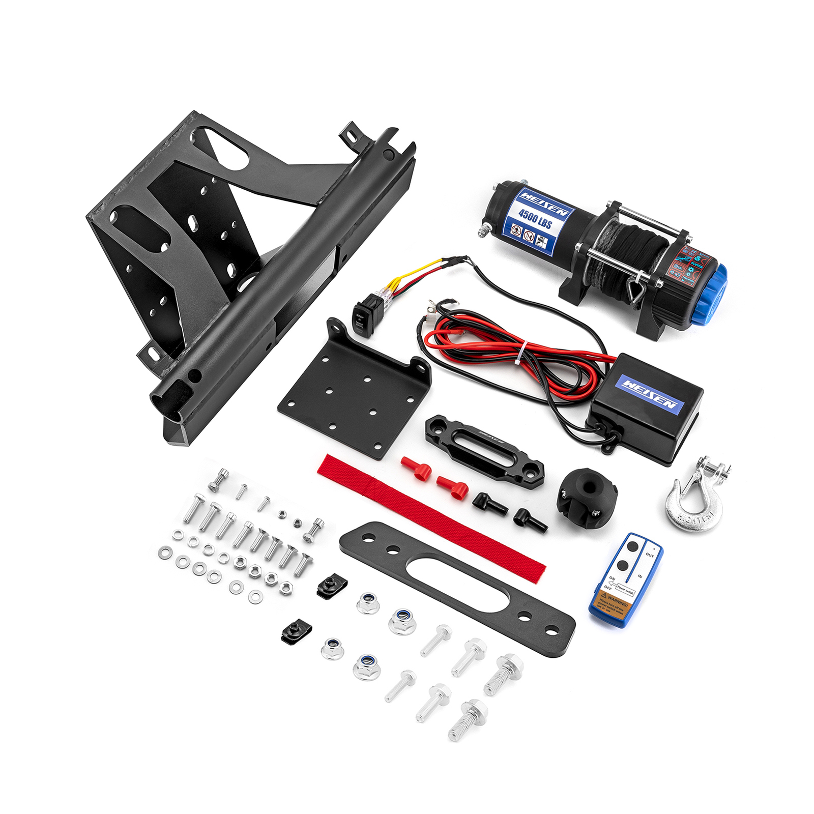 UTV 4500lb 12V Electric Winch Mount Combo Rope Kit For Can-Am Maverick X3 MAX