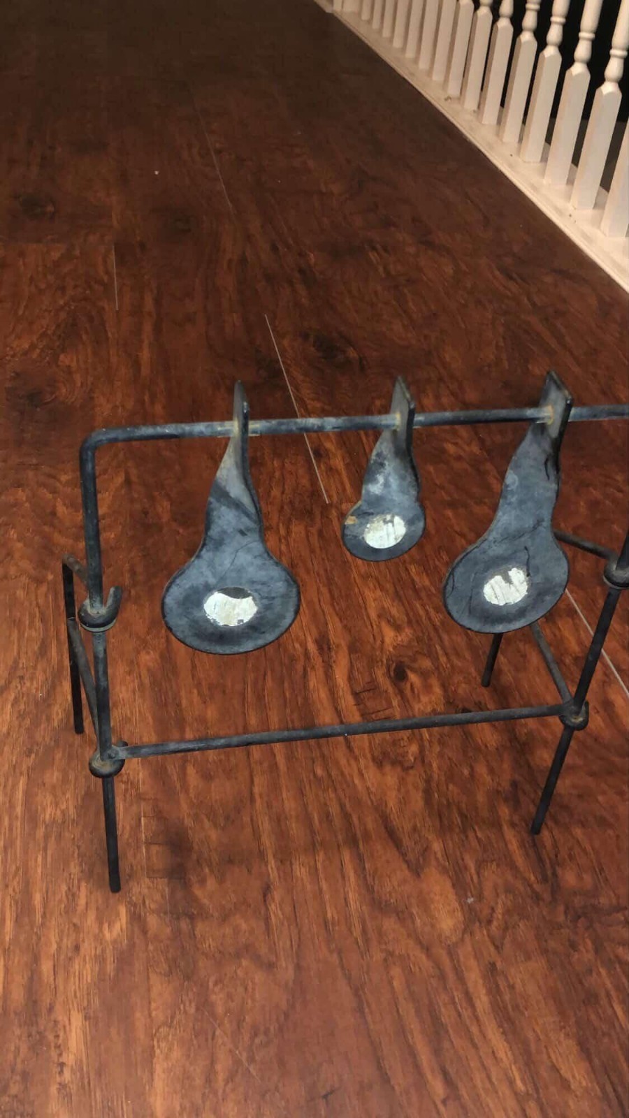 Vintage Cast Iron Ground Shooting Target Spinner Folding. Easy Stow Away