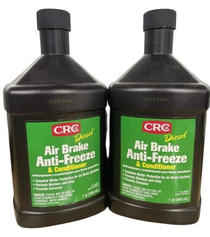 (2) CRC Air Brake Anti-Freeze & Conditioner 05532 - 1qt Bottles - NEW! Lot Of 2