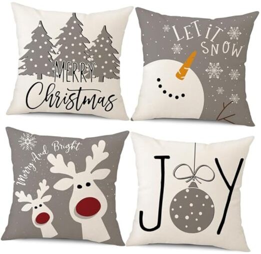 Christmas Pillow Covers 20x20 Set of 4 Christmas 20" x 20" (Pack of 4) C2