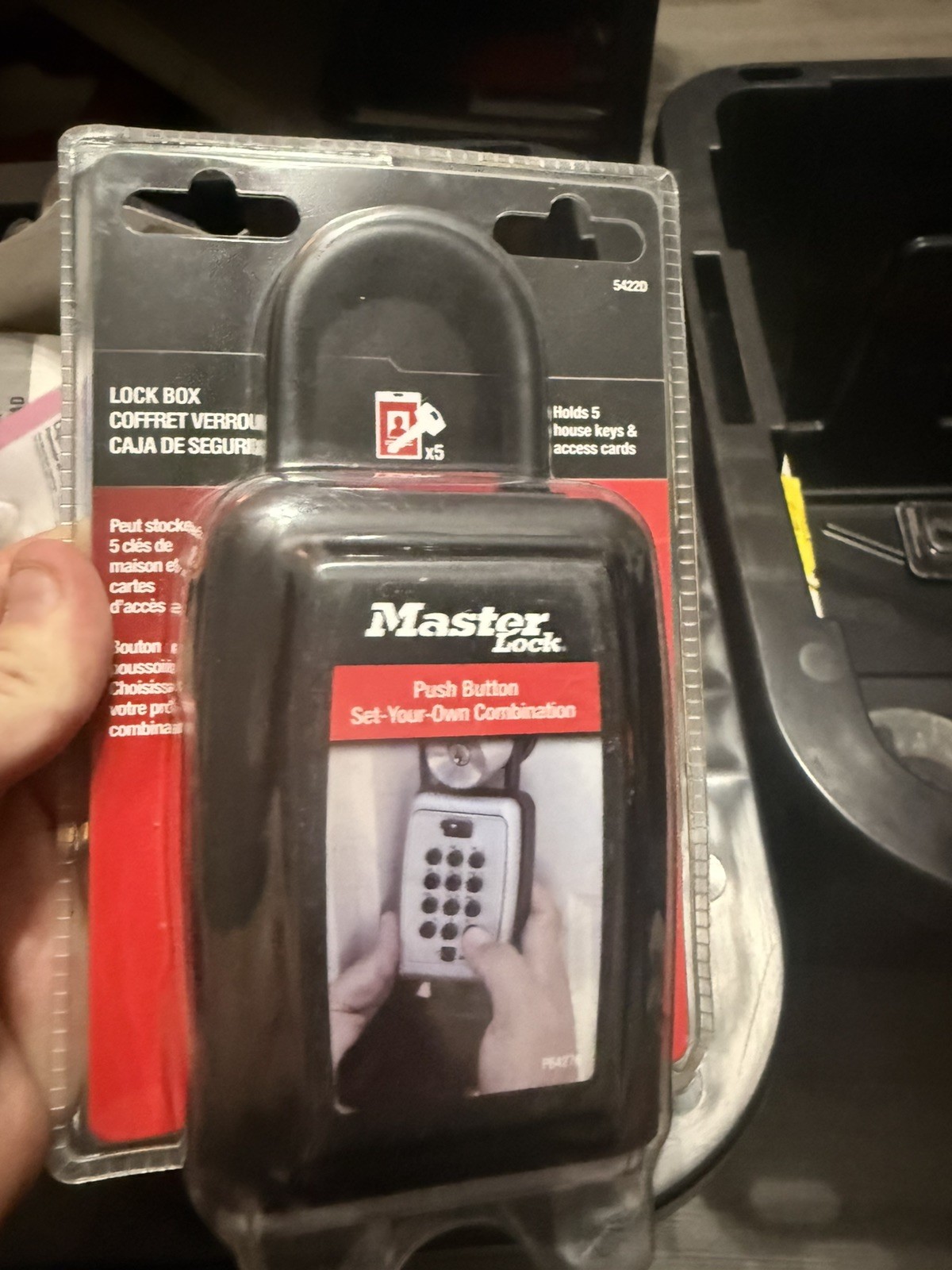 Master Lock 5422D Large Portable Key Lock Box Keypad Set Combo Black Metal