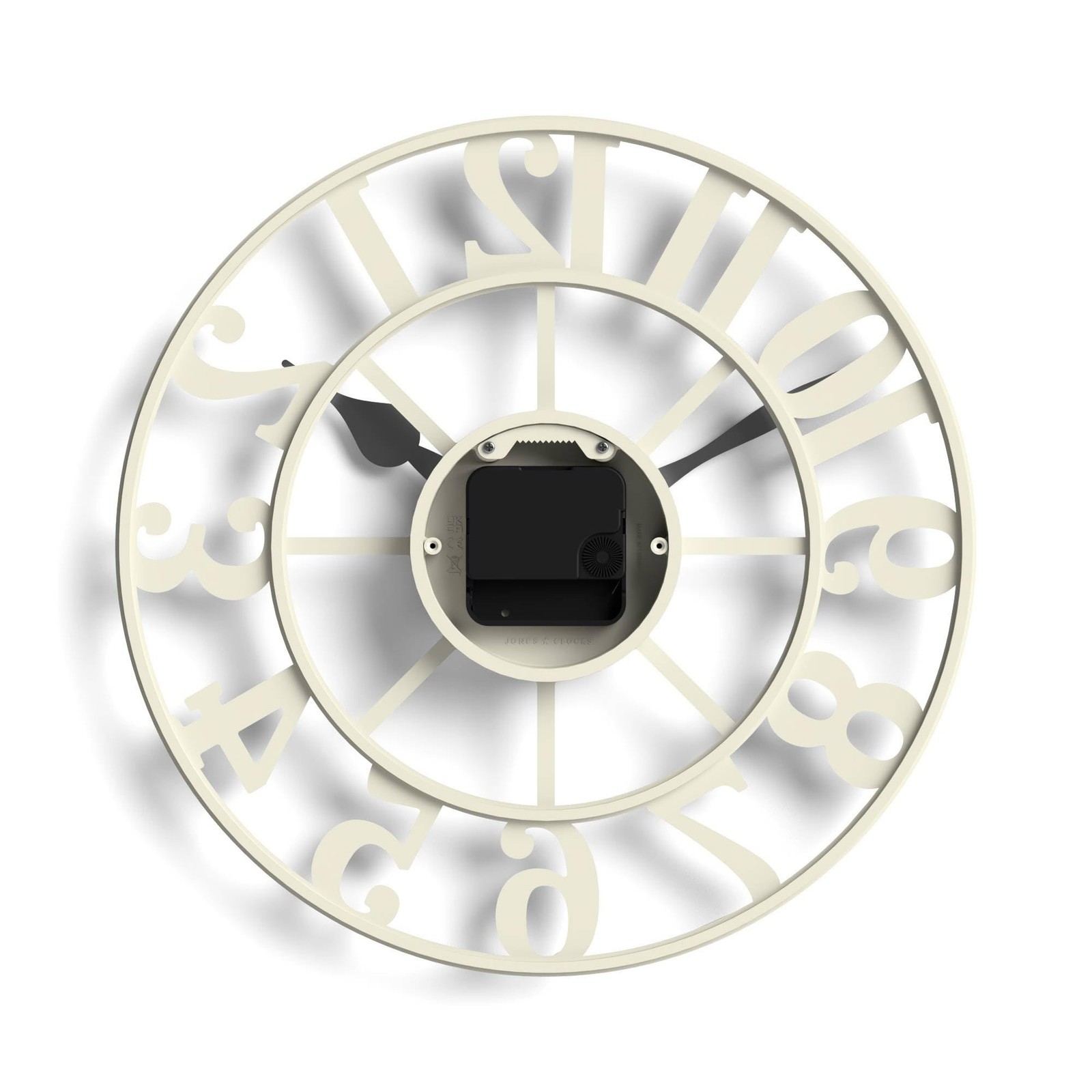 JONES CLOCKS® Lighthouse Wall Clock | Sculptural Skeleton Clock | Pale Crea