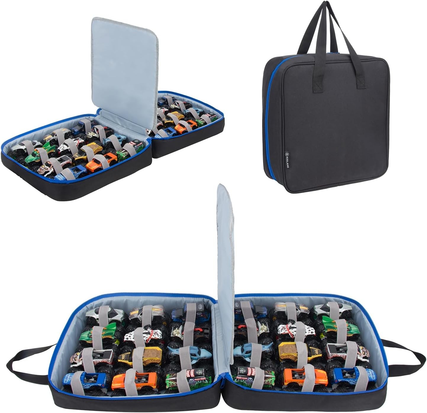 Carrying Case for 24 Monster Jam Trucks, Kids Toy Truck Storage Compatible wi...