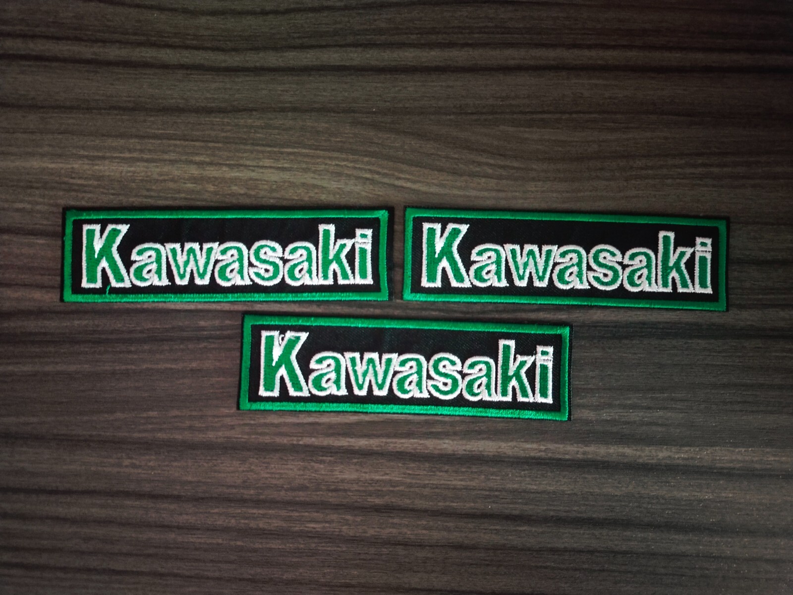 3pcs KAWASA KI MOTORCYCLES Racing Biker Iron on Patch or Sew Embroidered on