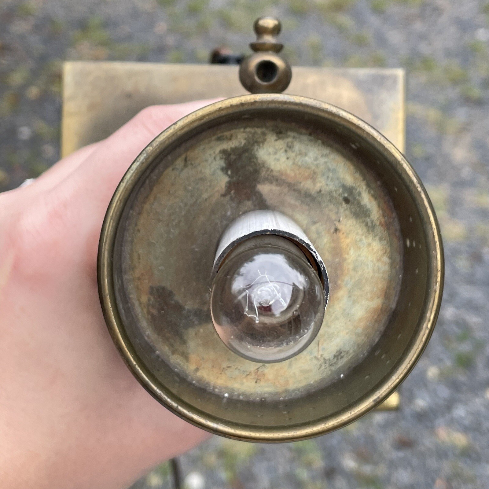 Vintage Brass Lamp Lantern Nautical Lighting Mid-Century Deco Design